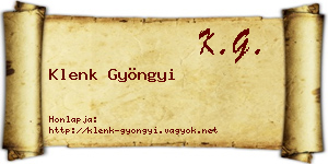 Klenk Gyöngyi névjegykártya
