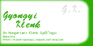 gyongyi klenk business card